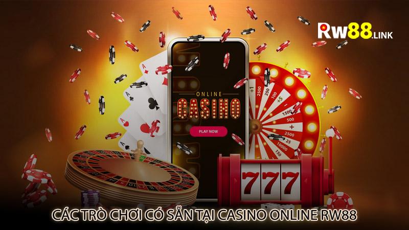 Các trò chơi có sẵn tại casino online rw88